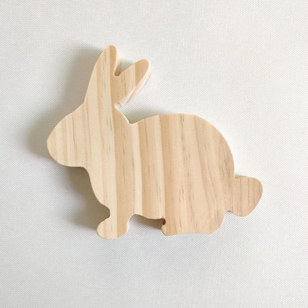 Пасхальные украшения в форме кролика из массивного дерева Праздничный орнамент