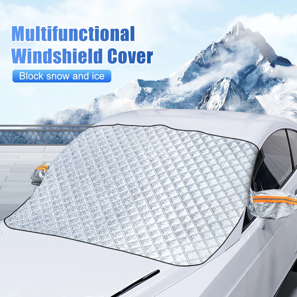 

225x120cm Car Snow Cover Windshield Snow Protector Aluminum Film Waterproof Cover Reflective Strip Folding Sunshade Protection