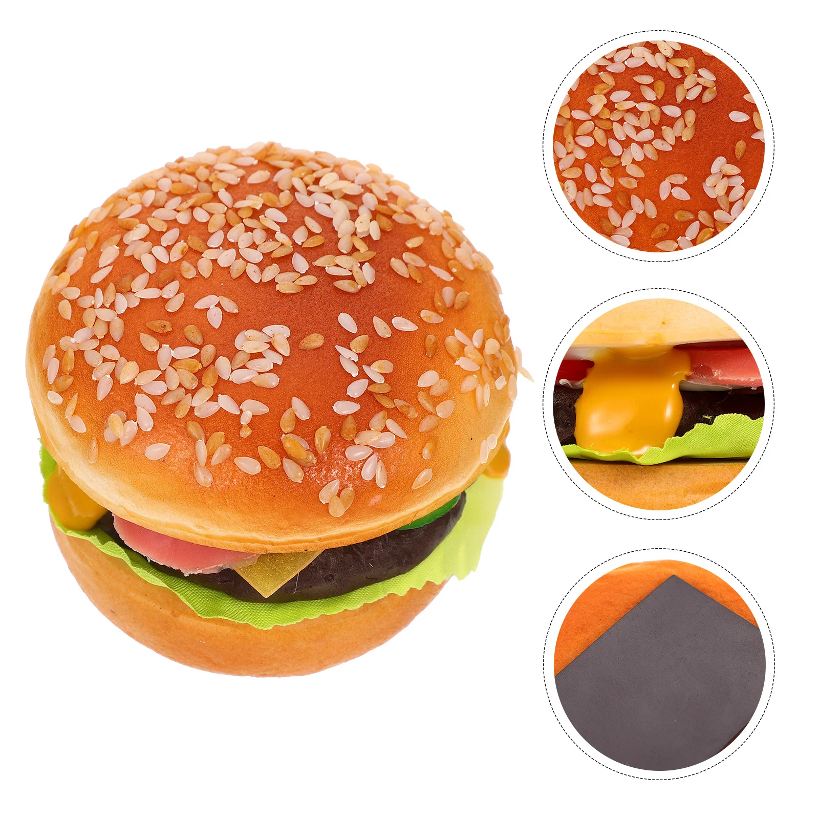 

Simulation Beef Burger Delicate Burgers Models Photo Props Vegetable Food Fake Bread Display PU Cake Decorating Artificial Toy