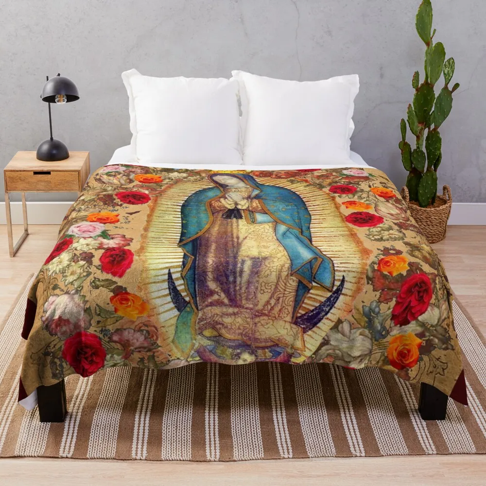 

Our Lady of Guadalupe Virgin Mary Catholic Mexico Poster Throw Blanket Weighted Blanket For King Size Bed Weighted Blanket Fo