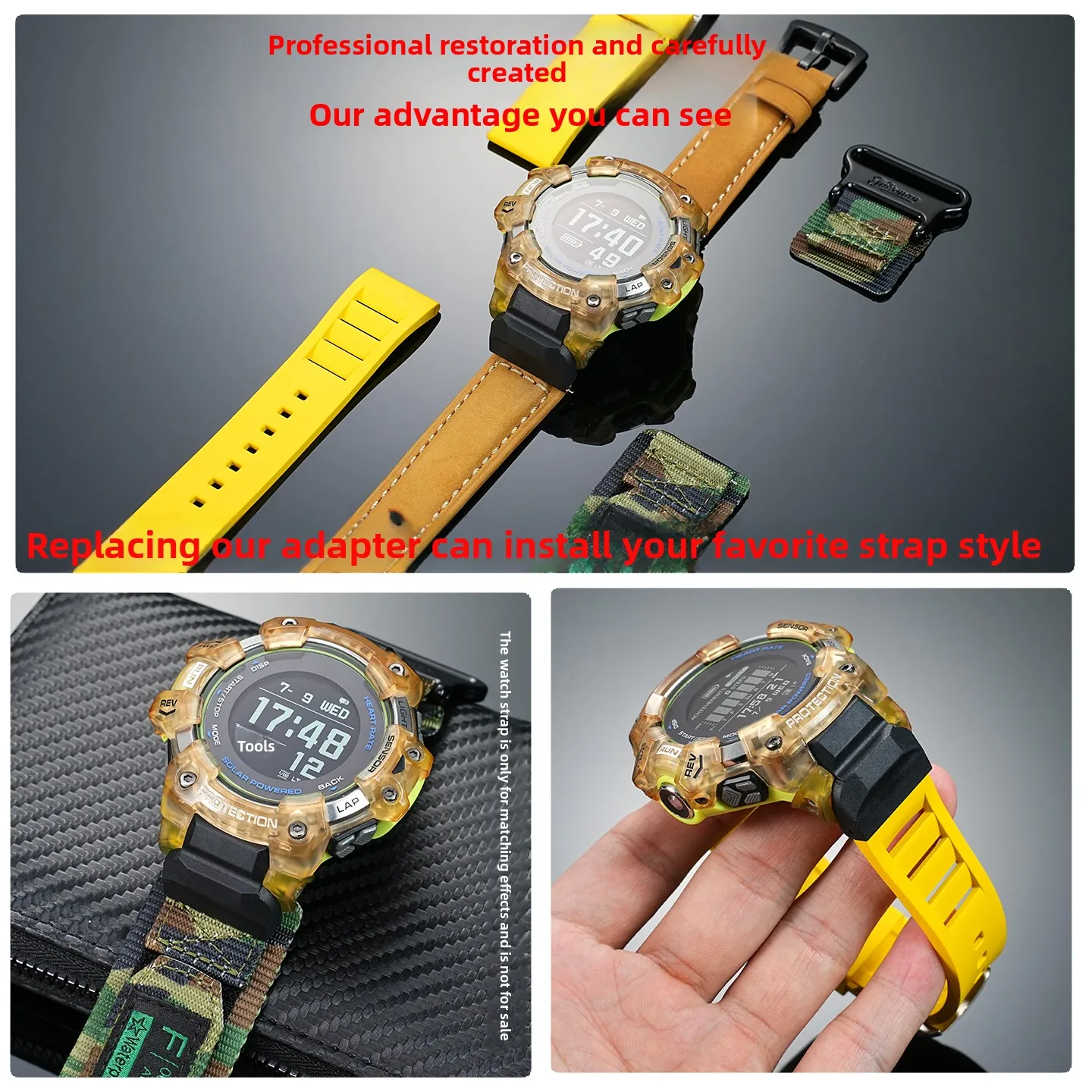 Фото Для Casio G-SHOCK GBD-H1000 gbd h1000 адаптер модифицированный GBD-H1000 разъем резиновый ремешок из натуральной кожи конвертер браслет для часов №5