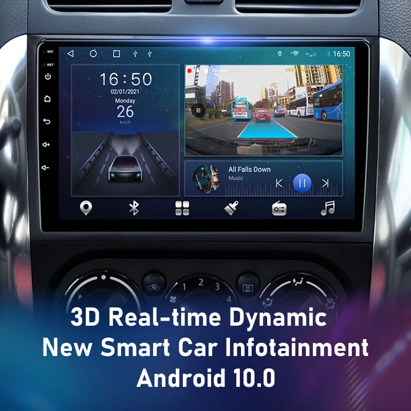 Автомобильный мультимедийный проигрыватель JMCQ Android 10 6G + 128G для Suzuki SX4 2006-2014 стерео