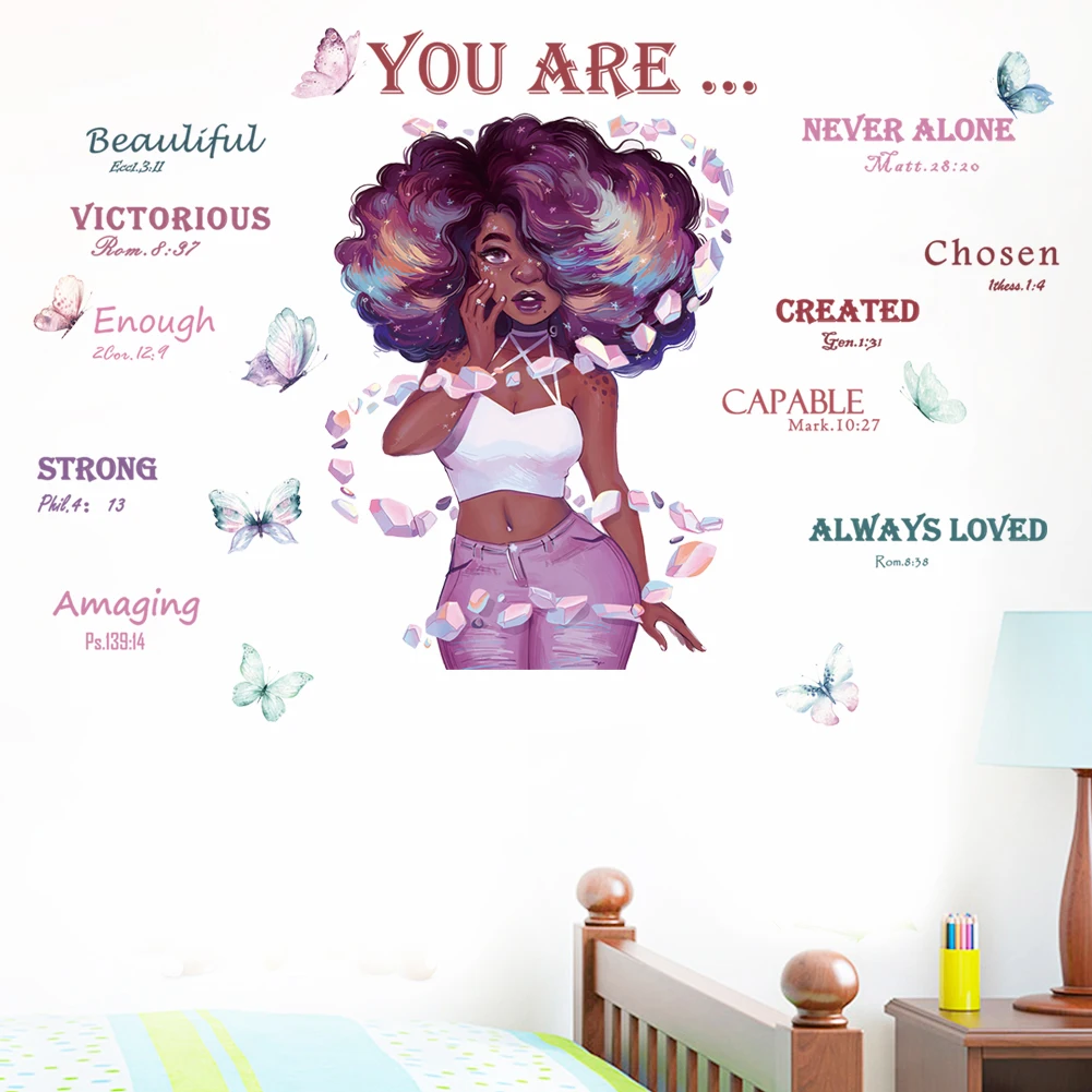 Beautiful Princess motto Wall Stickers For Kids Room mural Fairy tale Cartoon decals DIY Decor Girl