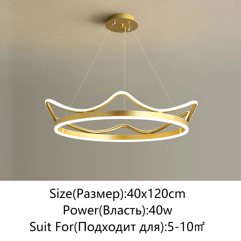 Светодиодная Корона, современная подвесная лампа для детской комнаты, спальня, столовая, кухня, регулируемое освещение для защиты глаз, украшение для дома