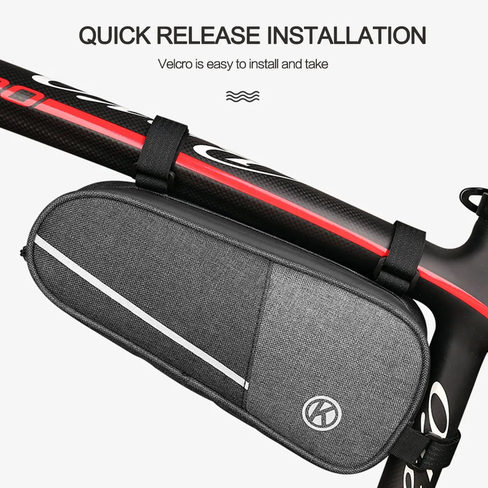 

Nylon Bicycle Bag Mountain Bike Triangle Front Tube Frame Bag Waterproof Reflective Bike Holder Saddle Bag Cycling Accessories