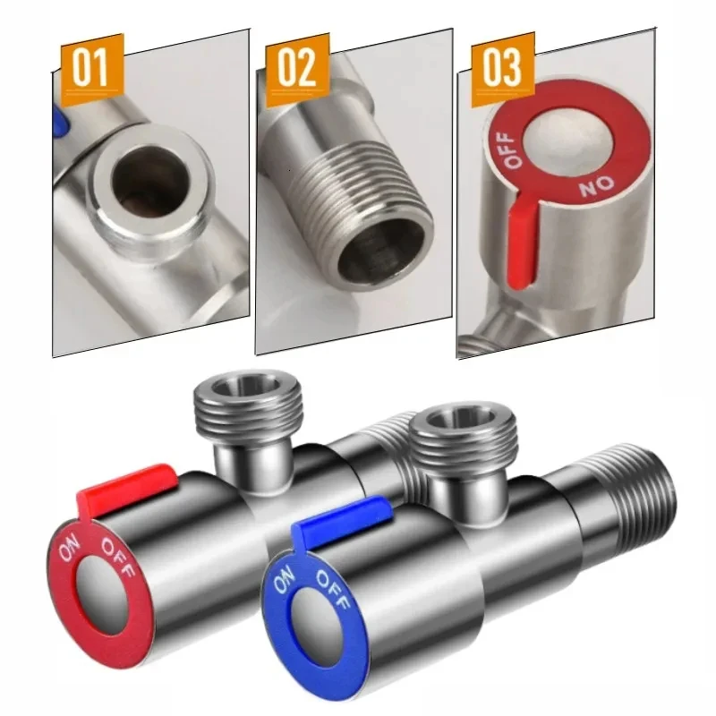 Входной клапан из нержавеющей стали для горячей и холодной воды угловой кухни