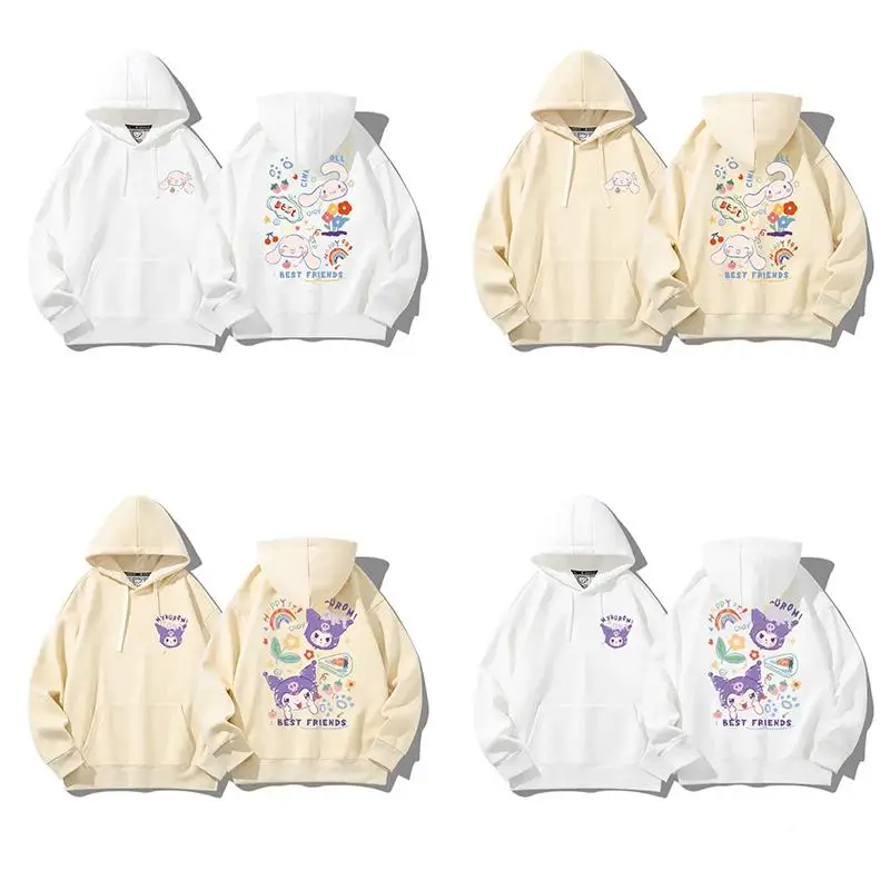 

Kawaii Sanrios Cartoon Hoodie Hello Kittys Kuromi Cinnamoroll Loose Comfortable Autumn Winter Thicken Printing Lovers Sweatshirt