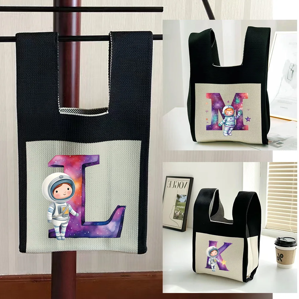 Сумка-тоут на запястье вязаный крючком мешок для монет портативный