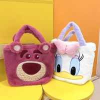 disney donald duck lotso bear plush handbag cartoon large capacity plush bag kawaii costume matching casual handbag for girls