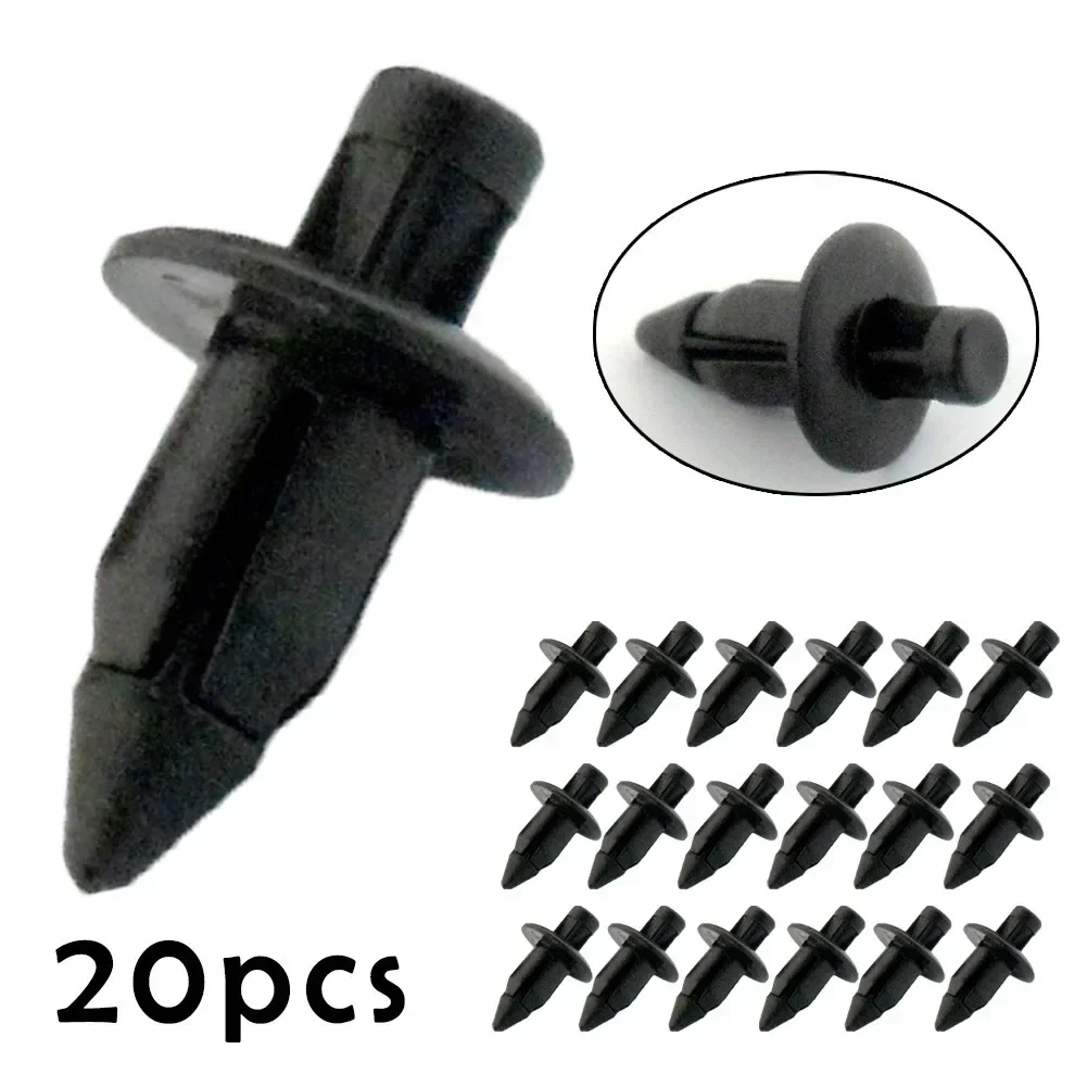 

20 шт. 6 мм пластиковые заклепки обтекателя, крепежные зажимы для обшивки панели для Honda Suzuki Kawasaki, фиксатор дверной панели, комплект креплений, ЧАСТЬ