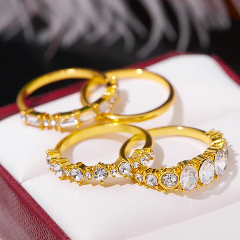 4 шт. женские кольца с кристаллами Торина кварца ионикса кубическим цирконием для