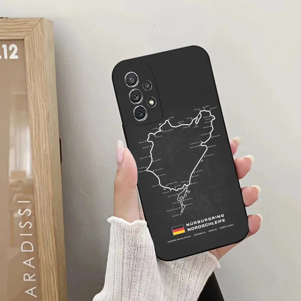 Luxury Nurburgring Sport Racing track Phone Case For Samsung Galaxy A20 A21s A22 A31 A32 A52 A53 A72 73 A80 A91Soft Black Cover