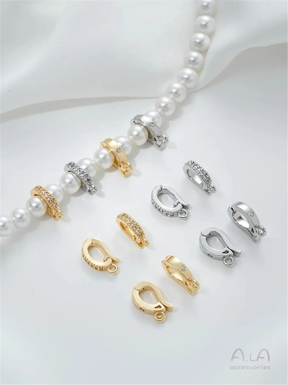 Универсальная застежка-подвеска из 14-каратного золота инкрустированная