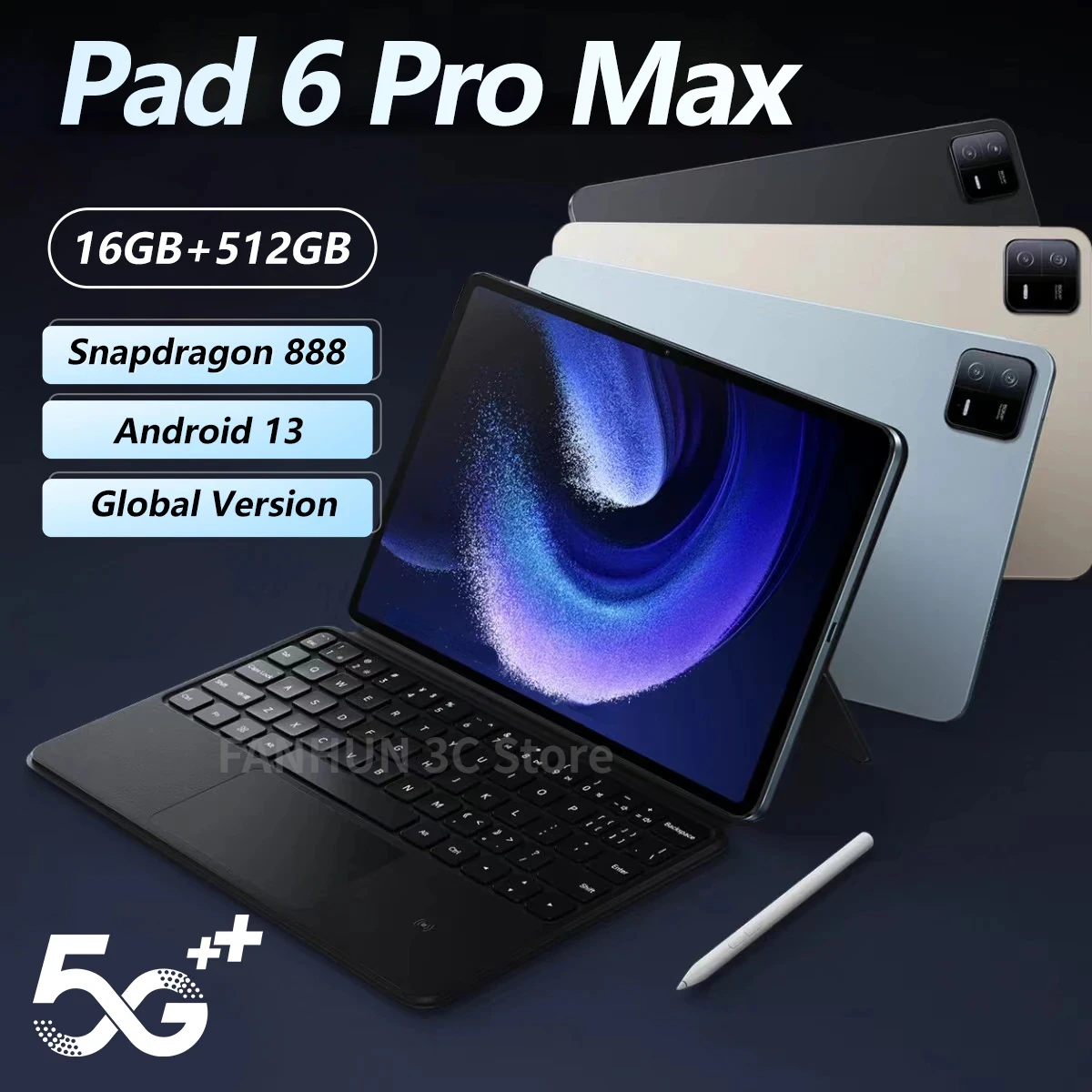 

2023 Global Original Pad 6 Pro Tablet Android Snapdragon 888 Octa Core Android 13 16GB 512GB 11 Inch HD Screen 5G Wifi Tablet PC