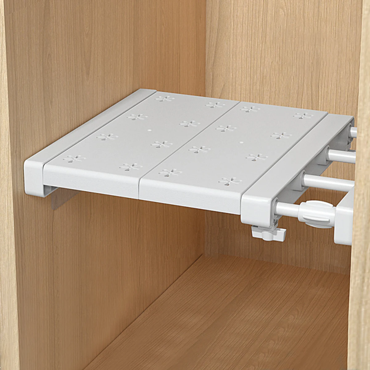 Extendable Closet Shelf Adjustable Storage Rack Expandable Closet Shelf Tension Rod Sturdy Closet Cupboard Storage Organizer