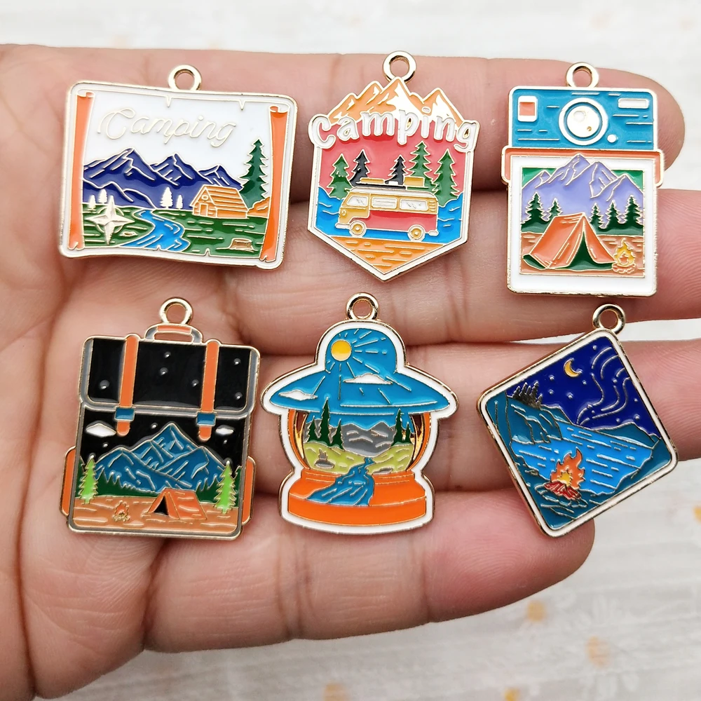 10 шт. подвеска для кемпинга изготовления ювелирных изделий эмалированное