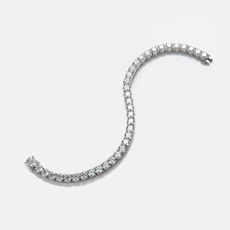 

Queenme D Color Moissanite Loose Diamond Tennis Bracelet for Women Man 925 Sterling Sliver 2mm 3mm 4mm 5mm Hiphop Party Jewelry