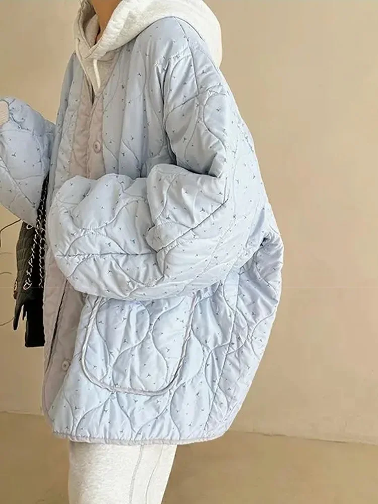 Женская стеганая куртка QWEEK с цветочным принтом