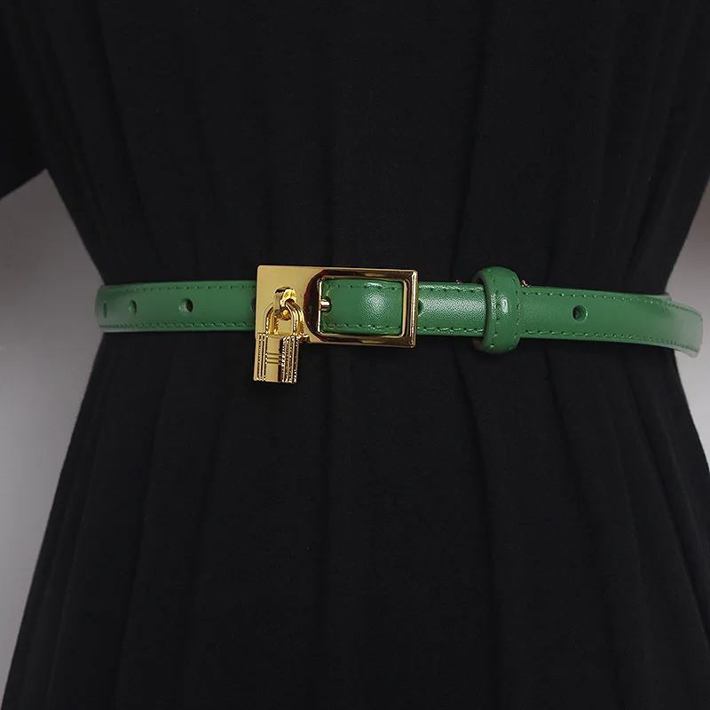 New Women's Belt Lock Pin Buckle Personality Belt For Women Cowhide Versatile Dress Trouser Belt Female Luxury Brand