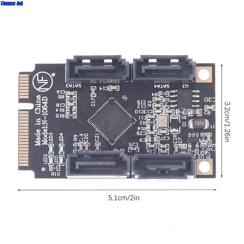 

1X Add On Cards Mini PCI-E PCI Express to 4 Ports SATA 3.0 Converter SSD HDD SATA3 Controller Expansion Card SATA Multiplier