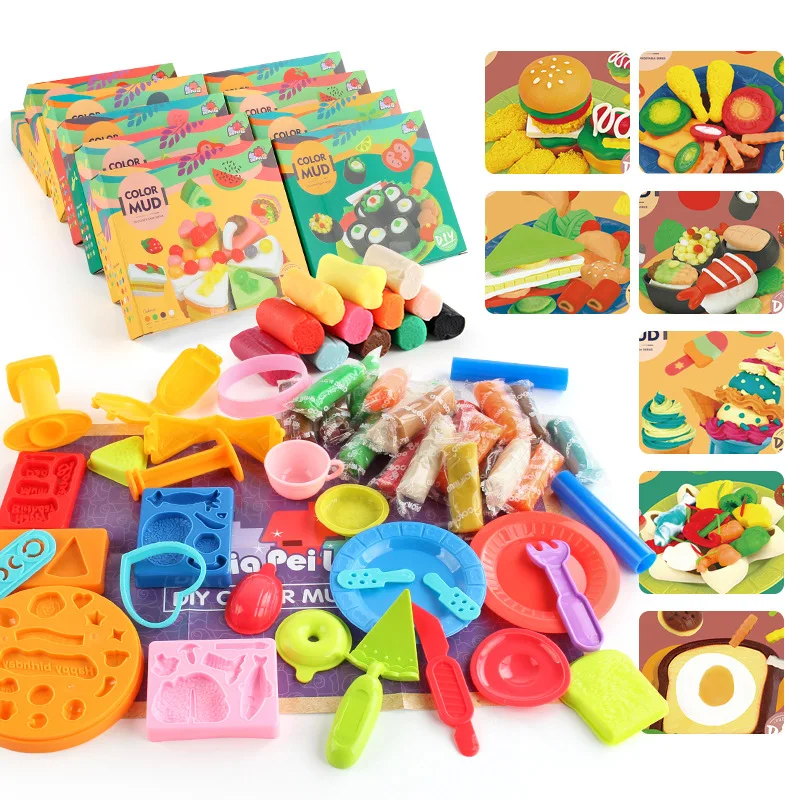 

Children's Modeling Clay DIY Play Doh Mold Tool Creative 3D Plasticine Playdough Set Clay Cutters Moulds Deluxe Set for Kids