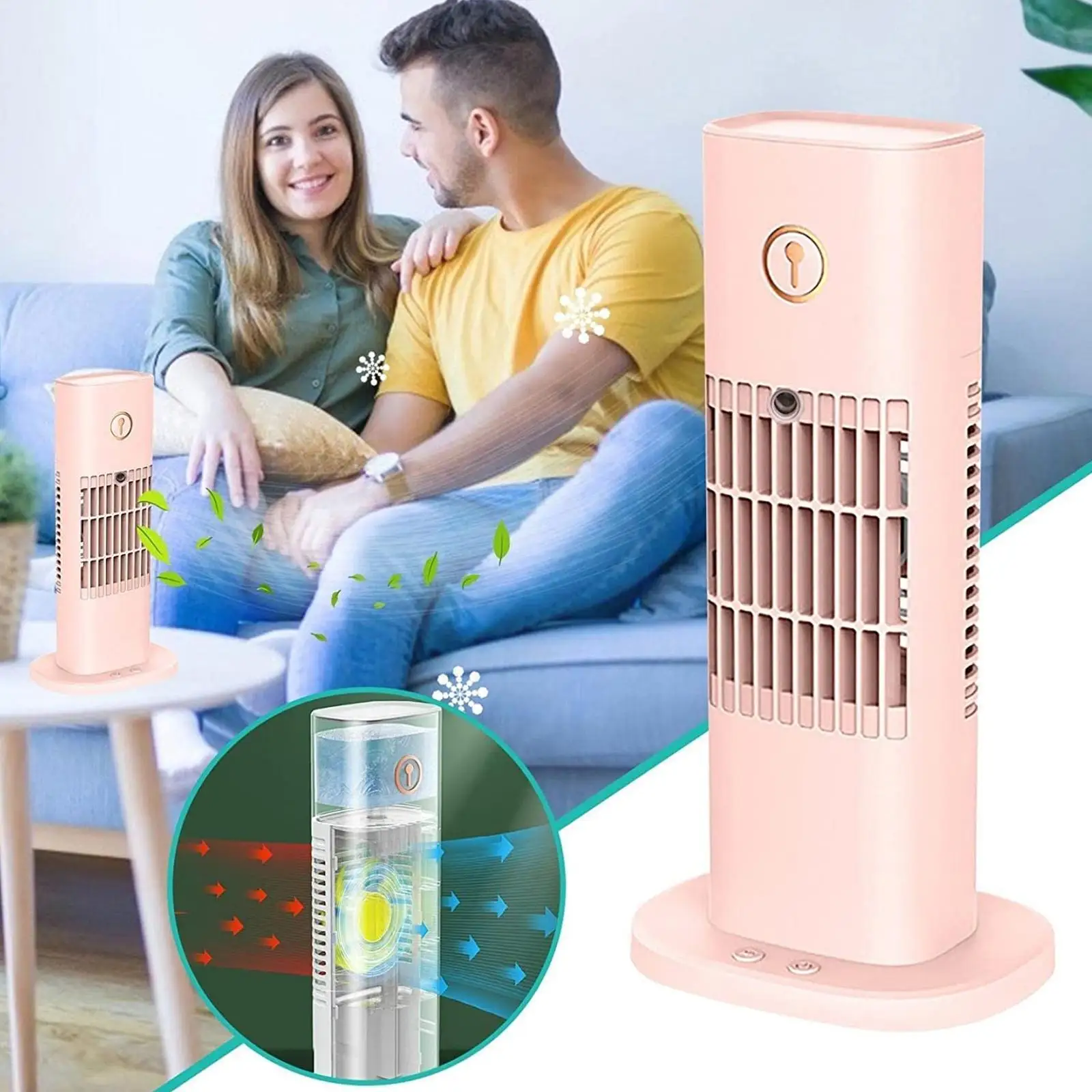 

Newest Air Cooler Fan With Water Tank Portable Desktop Spray Tower USB Fan Conditioning Humidification Fan Air Office Fan H D5S3