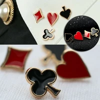 lapel pin 4pcs cartoon poker collar badges charms clothes brooches backpack
