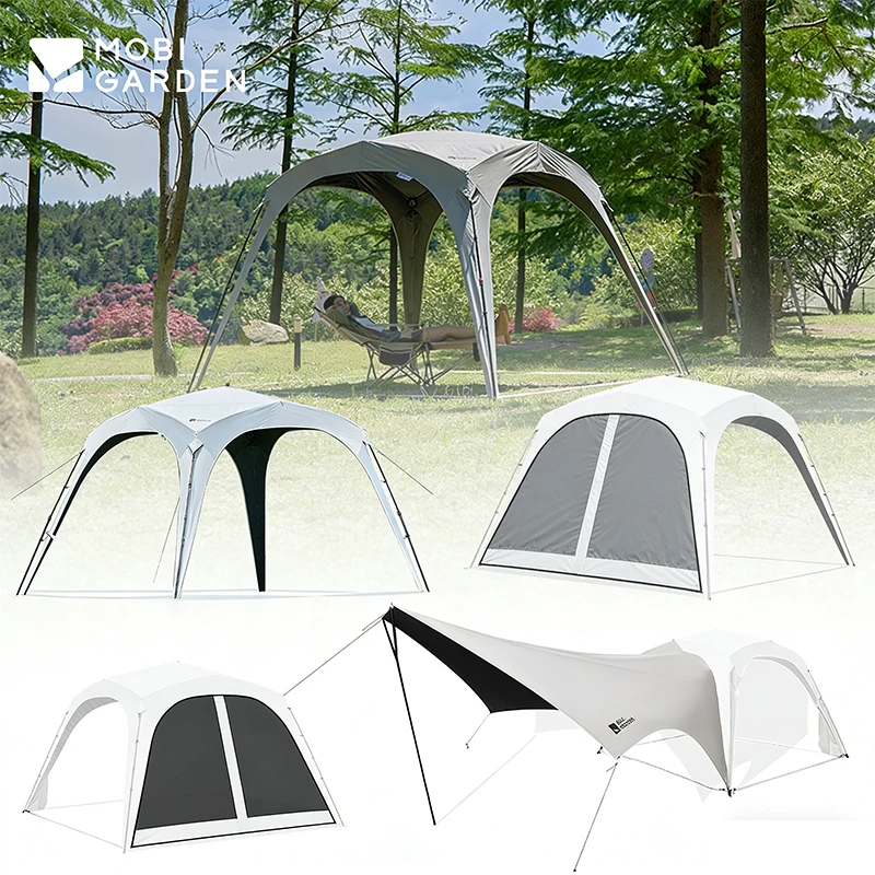 Фото Палатка-тент MOBI GARDEN PO9.0 для 6-9 человек, автоматическая, быстросборная, 2-в-1: тент-навес и шторка от солнца №1