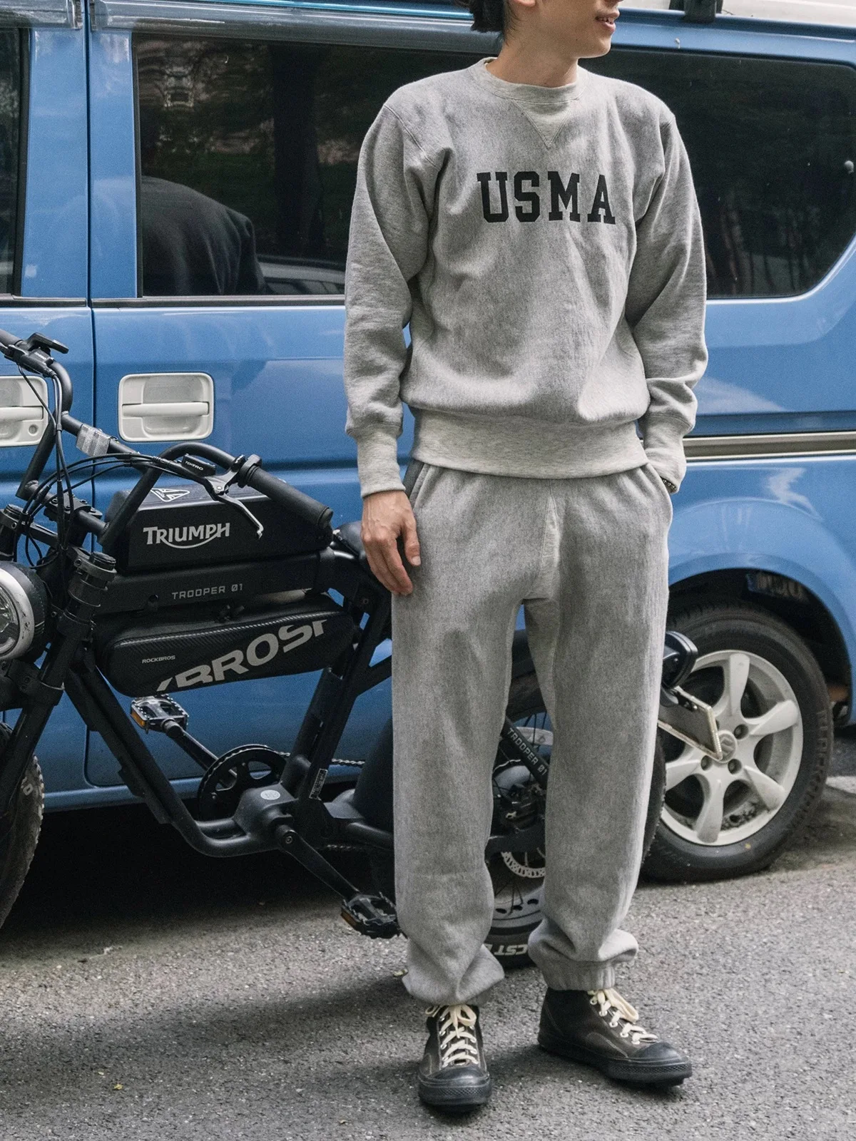 Прочная толстовка с круглым вырезом Bronson USMA Heather Grey мужская спортивная одежда