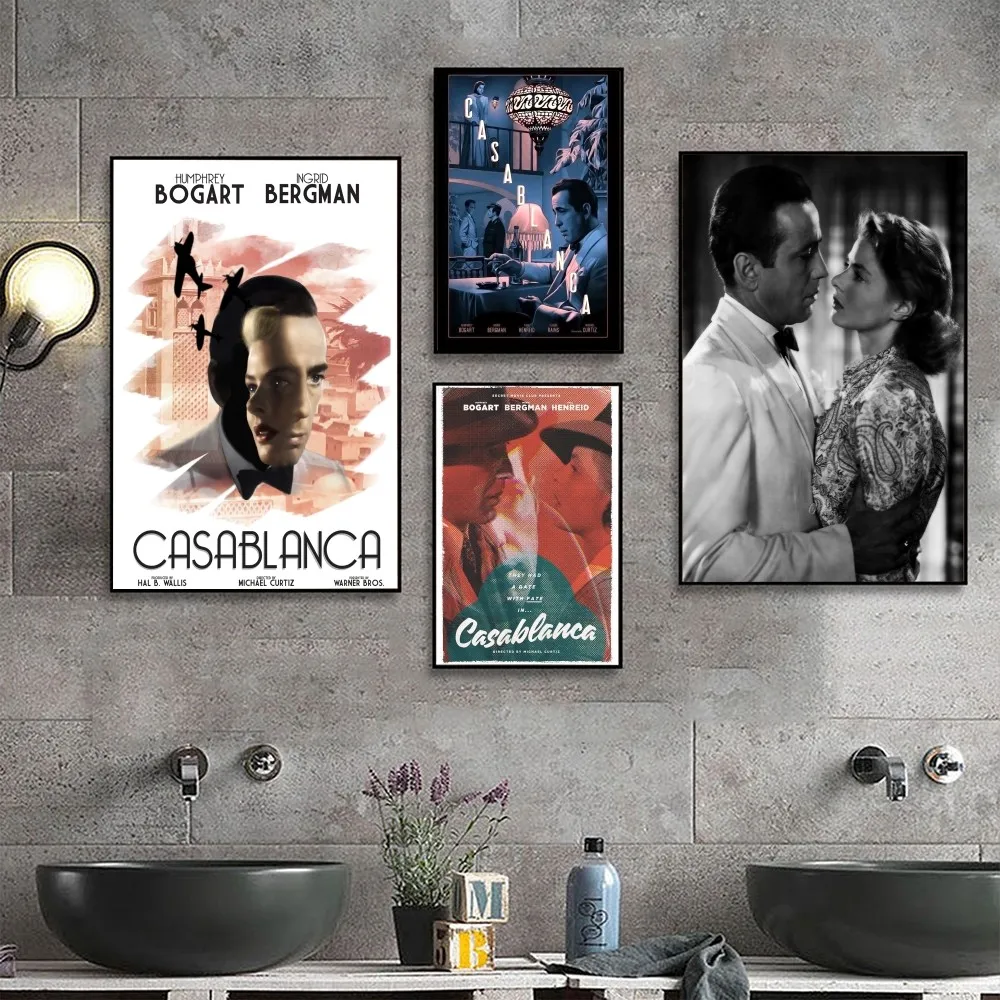 Винтажный Постер Фильма касабланка Без Рамы Современный Стиль Крафт-бумага