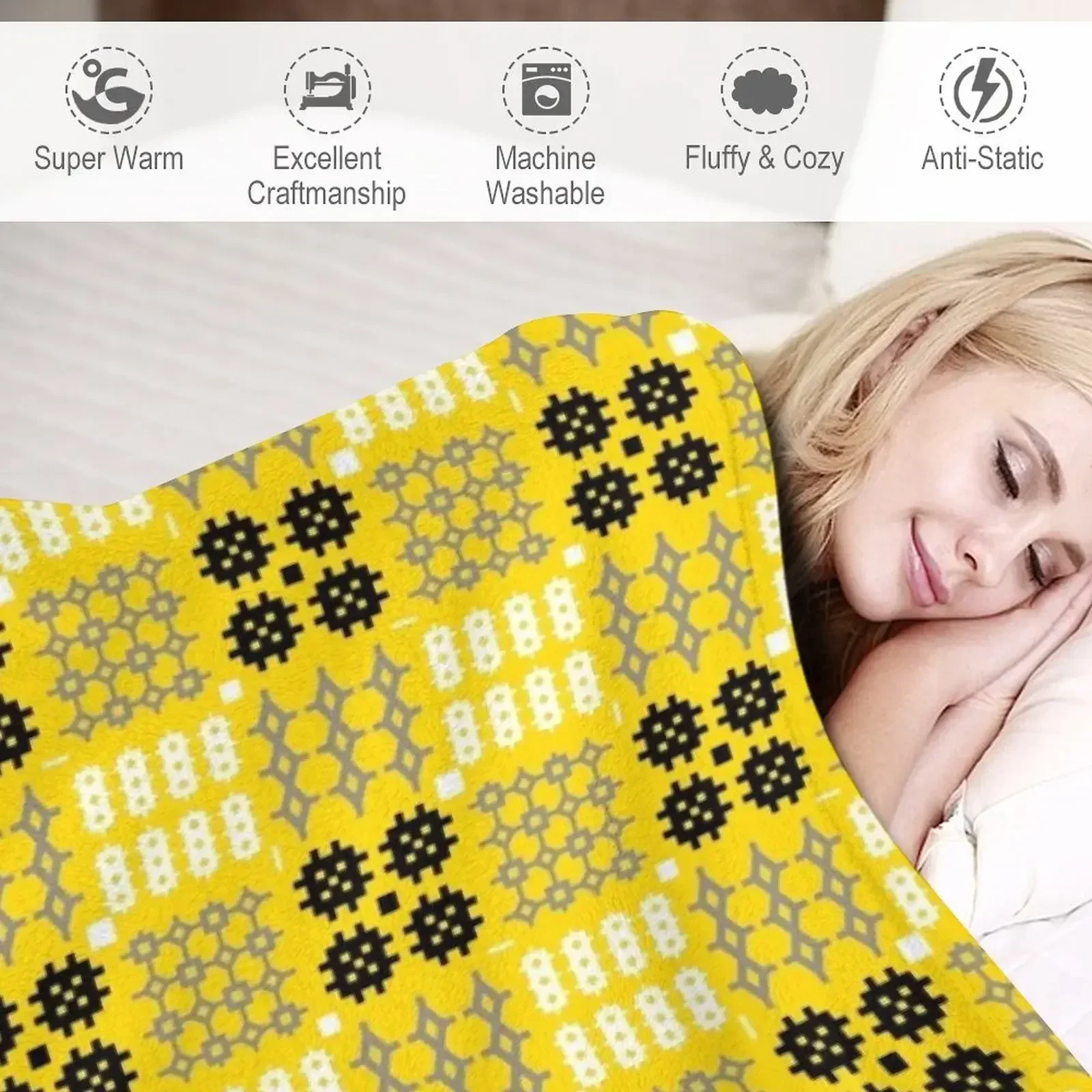 Валлийский гобелен с узором Carthen quattro Cym markii (золото) Декоративное одеяло