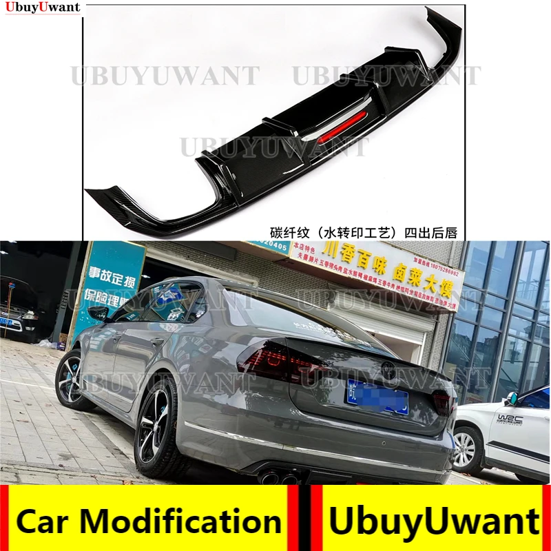 

For Volkswagen B7 USA 2011-2017 Passat NMS Car Rear Bumper Diffuser Spoiler Lip Rear Bumper Protector Rear Side Splitters Lip