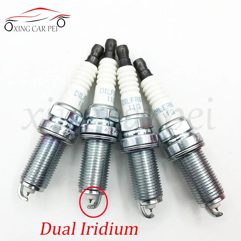 

4 шт. DILFR6F11G 12290-RBJ-003 двойная иридиевая Свеча зажигания для Honda Civic Jazz Fit 1,3 Hybrid Civic IX 1,5 Hybrid 12290-RW0-003