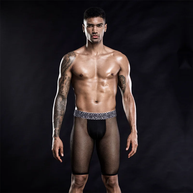 

Men's Sex Underwear Black Perspective Mesh Pants Men's Nickel Pants Elastic Sexy Temptation Boxer Pants Sissy Panties