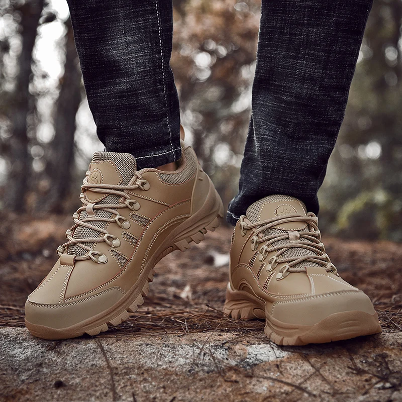 Men's Hiking Shoes Trekking Walking Shoes for Male Outside Climbing Sneakers Sports Lace-Up Anti-Slip Men Footwear Large Size