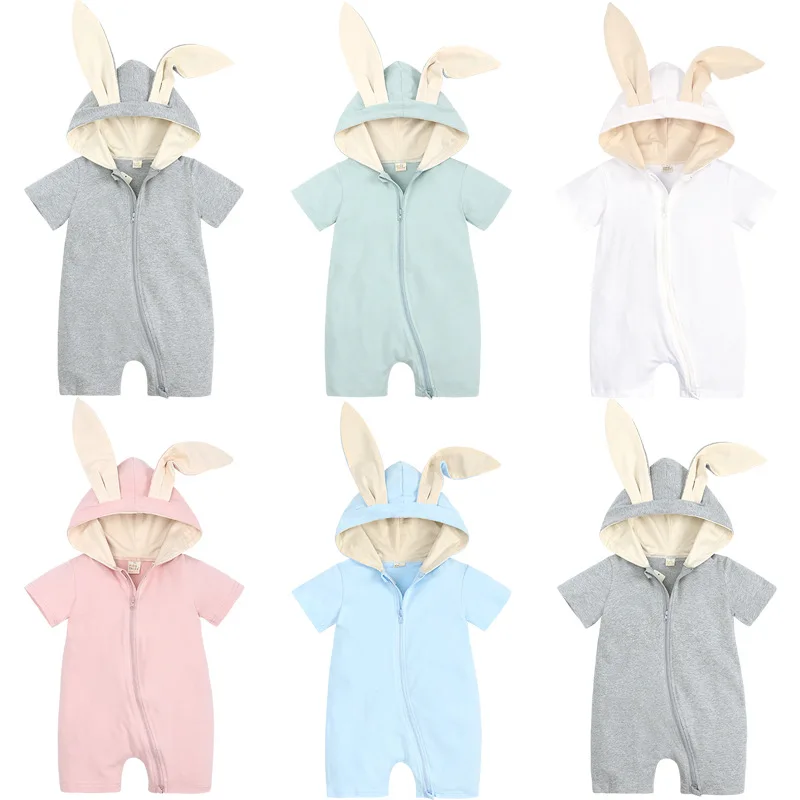 

Summer Newborn Cartoon Baby Boys Bodysuits Short Sleeves Cotton Kids Baby Clothes Infant Girls Jumpsuits