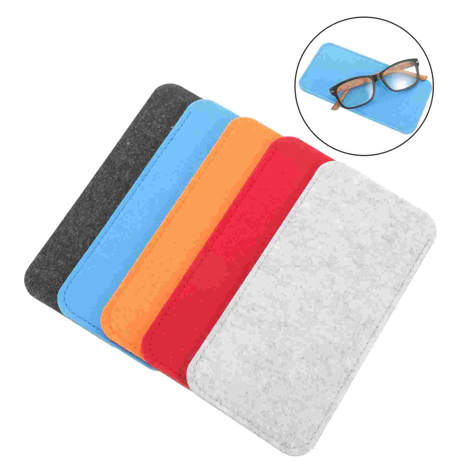 

5 Pcs Sun Glasses Felt Bag Soft Eyeglass Case Sunglasses Cases Women Reusable Pouch