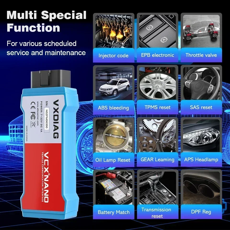 Фото Лучший VXDIAG VCX NANO для Ford/Mazda 2 в 1, IDSV129 J2534, программирование ECU, кодирование, сканер OBD2, программист, диагностические инструменты №4
