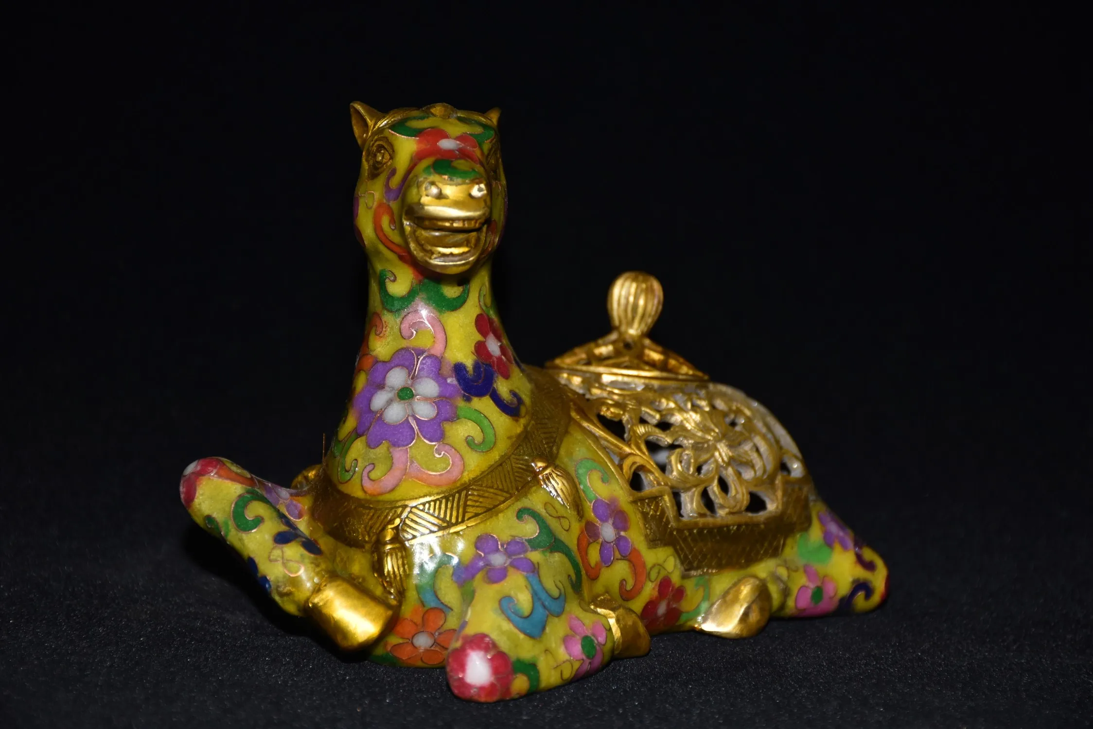 Тибетский храм 7 дюймов статуя со знаками Зодиака лошадь курильница орнамент