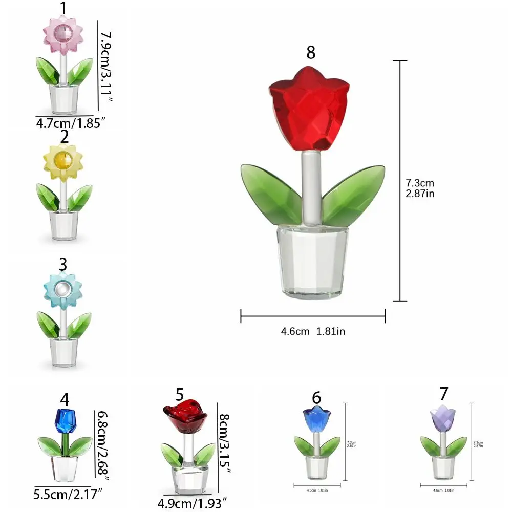 Мультяшная резьба хрустальные украшения-тюльпаны милые привлекательные статуи