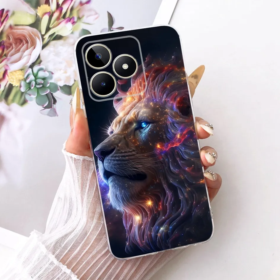 Фото Чехол для Realme Note 50 RMX3834, новый популярный мягкий тонкий чехол Dragon Tiger для Realme C51 C51s C53 C60 Narzo N53 Note50 Shell №5