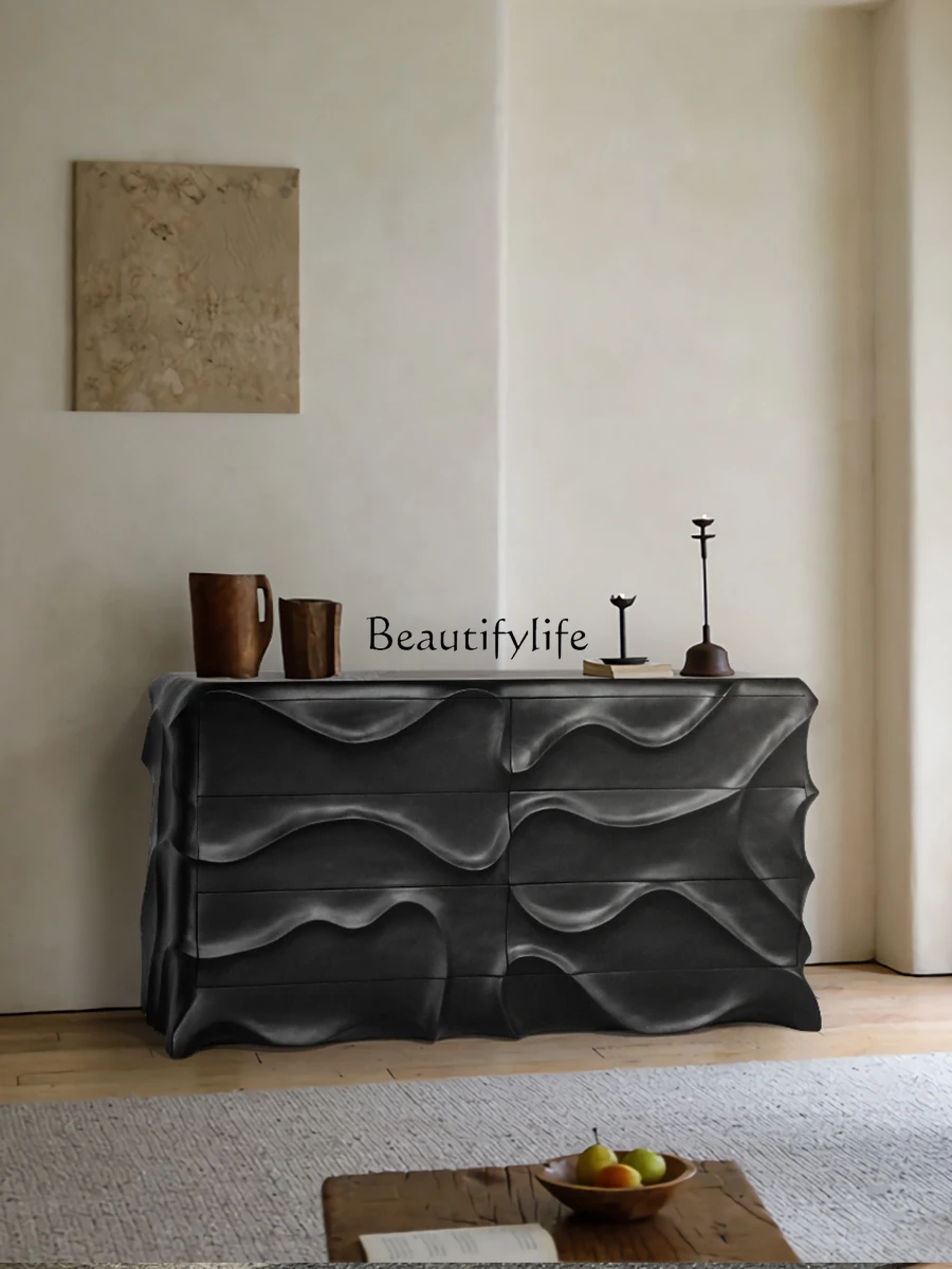 Шкаф из массива дерева Wabi Sansan с шестью ведрами черный настенный шкафчик для