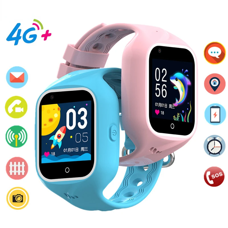 

4G Kids Smart Watch Mobile Phone SOS WIFI LBS GPS Positioning Tracker IP67 Waterproof Video Call Remote Monitoring Camera DF60