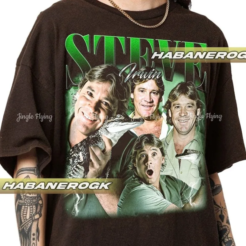 Ограниченная винтажная футболка Steve Irwin подарочная унисекс для женщин и мужчин