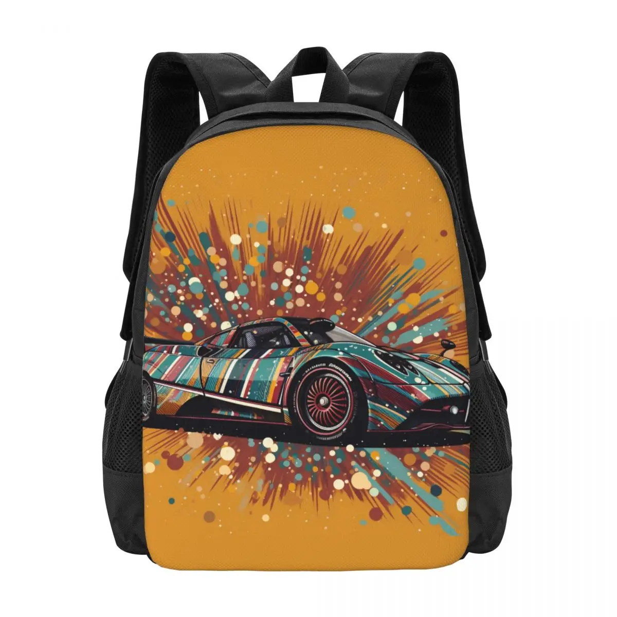 

Speed Sports Car Backpack Retro Multicolored Daily Backpacks Men High Quality Large School Bags Casual Rucksack