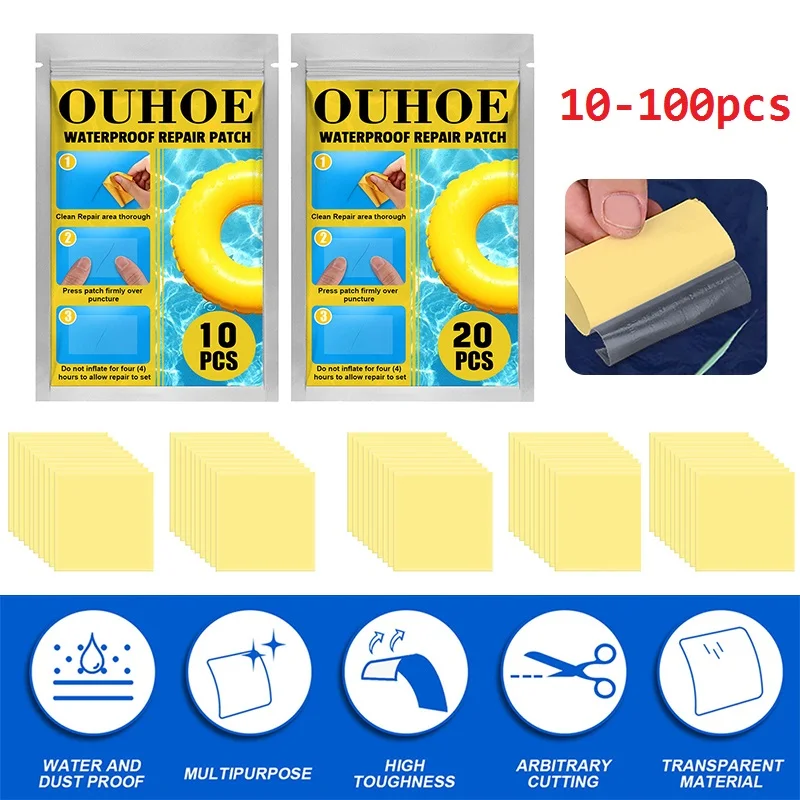 

10-100pcs Float Repair Patch Stickers Kits for Inflatable Swimming Ring Pool Adhesive Repair Tools Floating Toys Mending Tapes