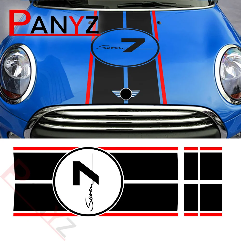 

New Styling Car Hood Bonnet Stripes Decor Body Kit Decals for mini cooper f55 f56 clubman f54 stickers accessories