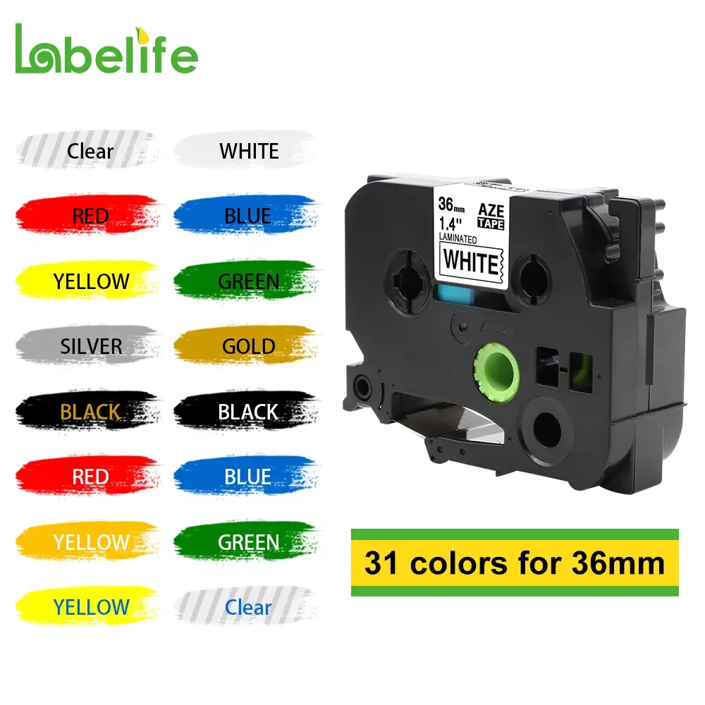 

Labelife TZe-261 36mm label tape compatible for Brother label printer TZ261 for label maker machine PTP710 Labeler tz261 tze-261