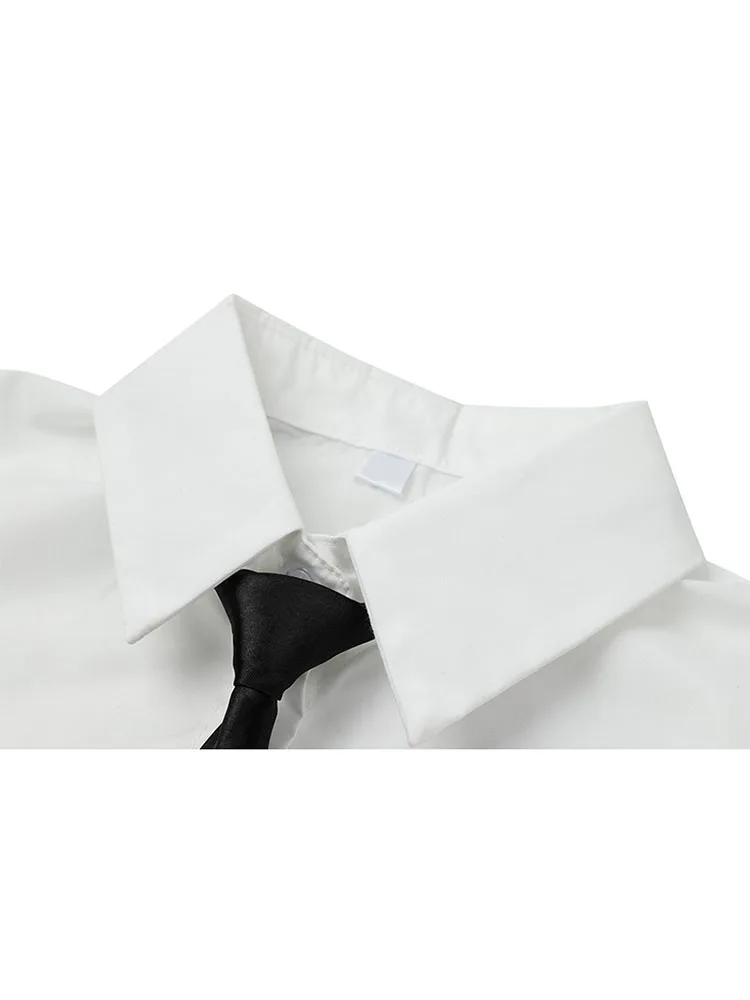 Женские платья милые рубашки с галстуком для девушек в стиле Харадзюку