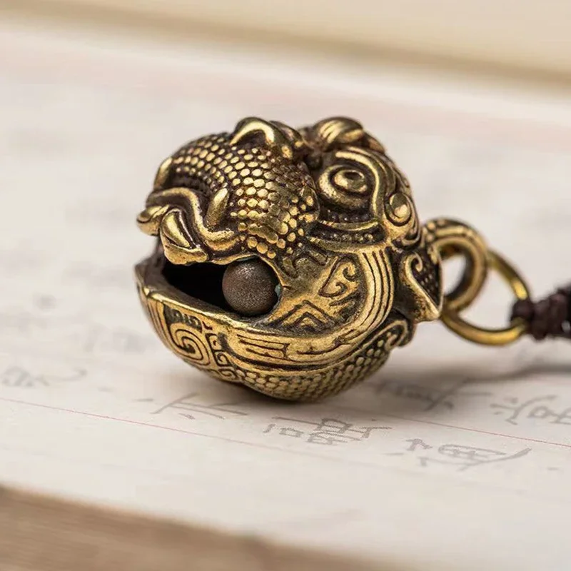 Винтажный латунный зверь Pixiu Bell автомобильный брелок подвески ювелирные изделия
